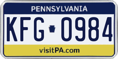 PA license plate KFG0984