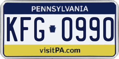 PA license plate KFG0990