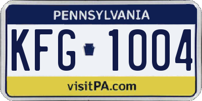 PA license plate KFG1004
