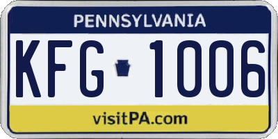 PA license plate KFG1006