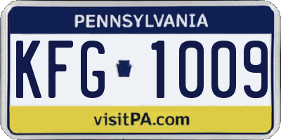PA license plate KFG1009