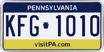 PA license plate KFG1010