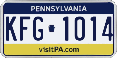PA license plate KFG1014