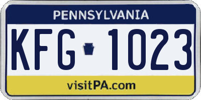 PA license plate KFG1023