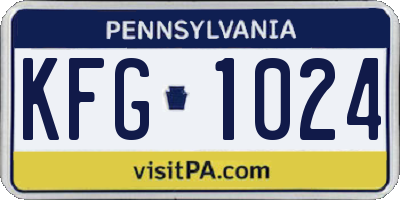 PA license plate KFG1024