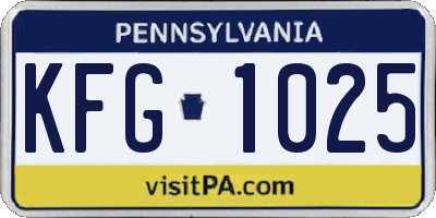 PA license plate KFG1025