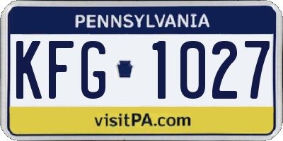 PA license plate KFG1027