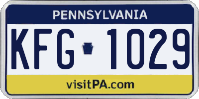 PA license plate KFG1029