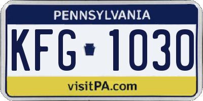 PA license plate KFG1030