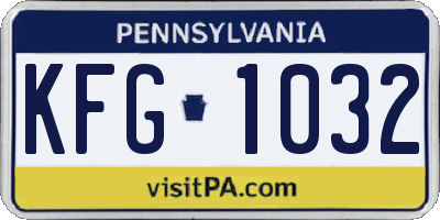 PA license plate KFG1032