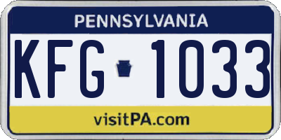 PA license plate KFG1033