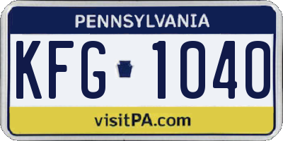 PA license plate KFG1040