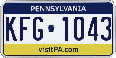 PA license plate KFG1043