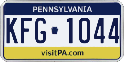 PA license plate KFG1044