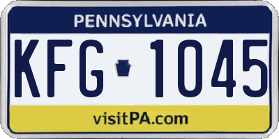 PA license plate KFG1045