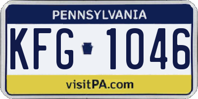 PA license plate KFG1046