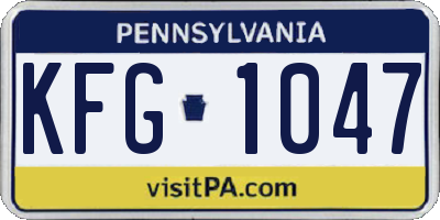 PA license plate KFG1047