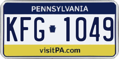 PA license plate KFG1049