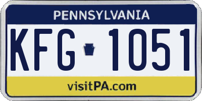 PA license plate KFG1051