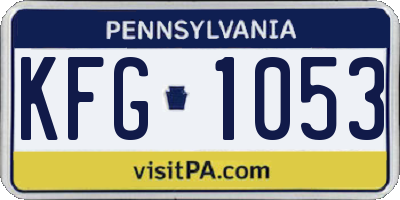 PA license plate KFG1053