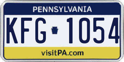 PA license plate KFG1054