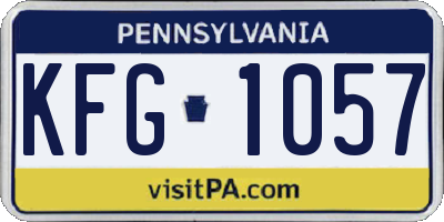 PA license plate KFG1057