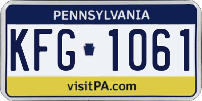 PA license plate KFG1061