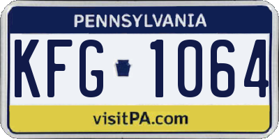 PA license plate KFG1064
