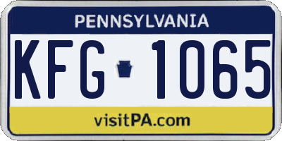 PA license plate KFG1065