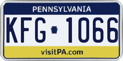 PA license plate KFG1066
