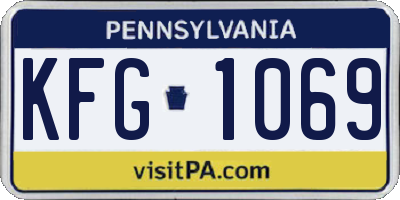 PA license plate KFG1069