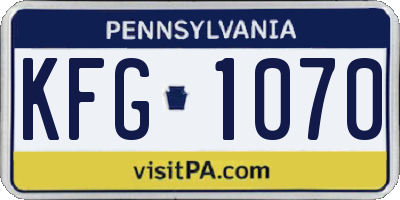 PA license plate KFG1070