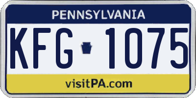 PA license plate KFG1075
