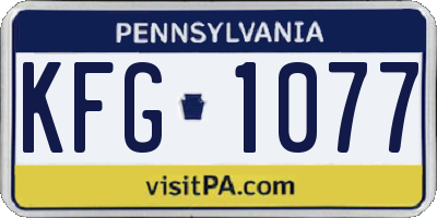 PA license plate KFG1077