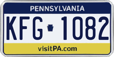 PA license plate KFG1082