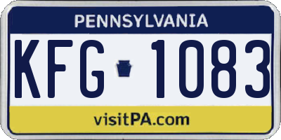PA license plate KFG1083