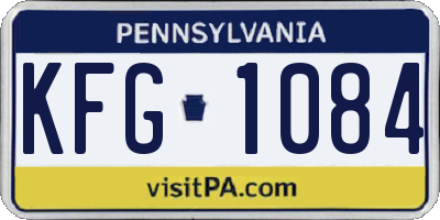 PA license plate KFG1084
