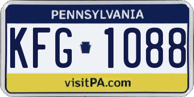 PA license plate KFG1088