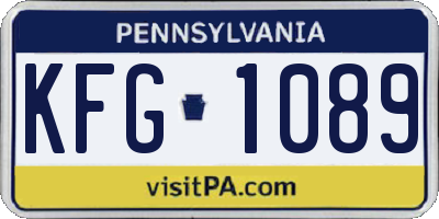 PA license plate KFG1089