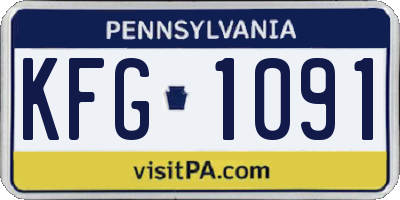 PA license plate KFG1091