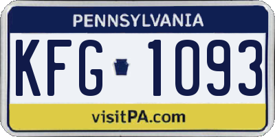 PA license plate KFG1093