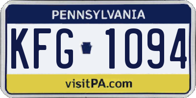 PA license plate KFG1094
