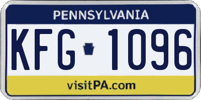 PA license plate KFG1096