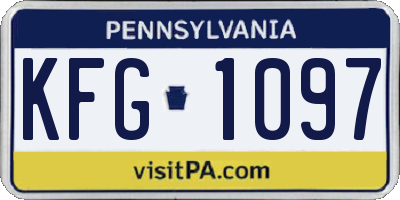 PA license plate KFG1097