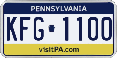 PA license plate KFG1100