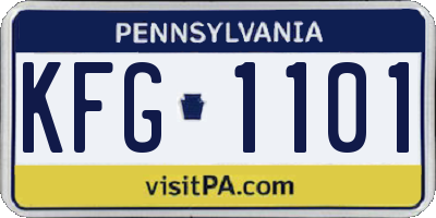 PA license plate KFG1101