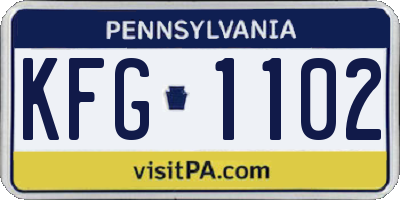PA license plate KFG1102