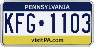 PA license plate KFG1103