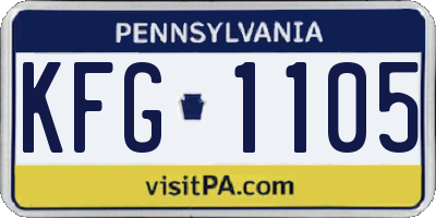 PA license plate KFG1105