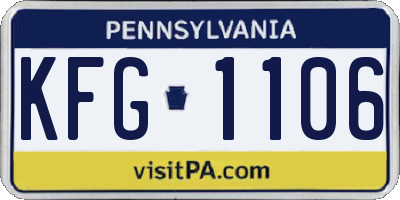 PA license plate KFG1106
